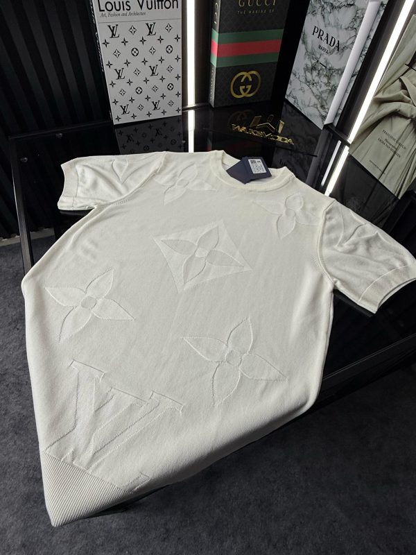 LV Örme Triko Tshirt /Beyaz