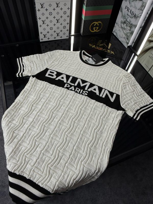 BALMAIN Örme Triko Tshirt