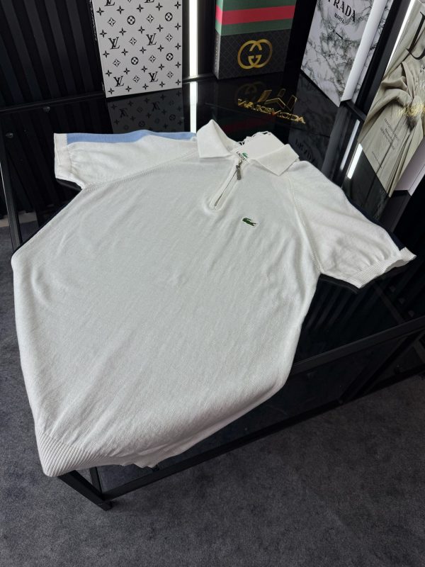 LCST Şeritli Örme Triko Tshirt /Beyaz - Görsel 3