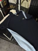LCST Mavi Şeritli Örme Triko Tshirt /Lacivert