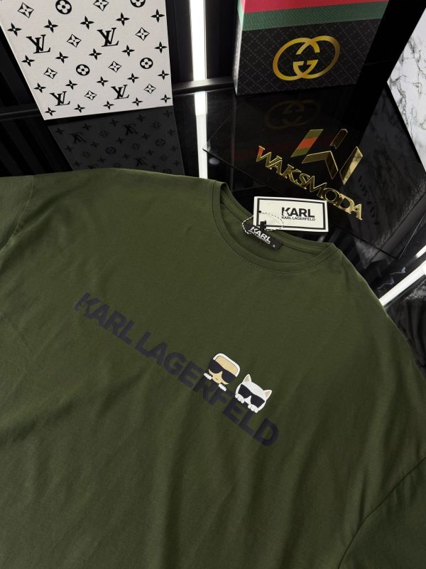 KARL LAGERFERD Haki Bisiklet Yaka Tshirt - Görsel 2