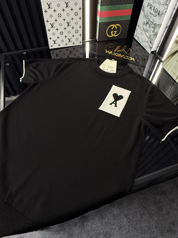 AMİ Örme Triko Tshirt /Siyah - Görsel 3