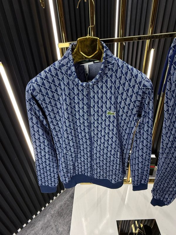 Lacoste  Kalın Ribana Mavi Beyaz Eşofman Takımı - Görsel 5