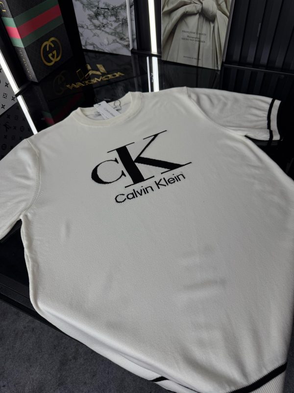 CK Örme Triko Tshirt /Beyaz - Görsel 2