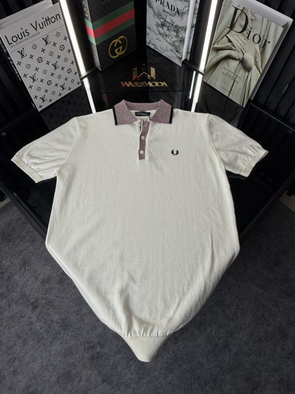 FP Polo Yaka Örme Triko Tshirt /Beyaz - Görsel 2