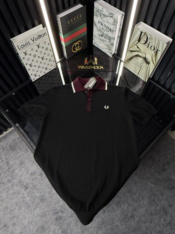 FP Polo Yaka Örme Triko Tshirt /Siyah