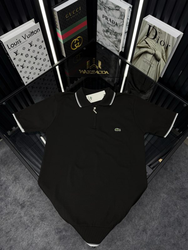 LCST Polo Yaka Örme Triko Tshirt /Siyah