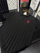 AMİ Polo Yaka Örme Triko Fermuarlı Tshirt /Siyah