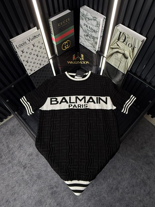BALMAIN Örme Triko Tshirt /Siyah - Görsel 3