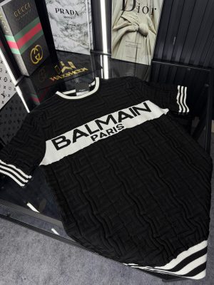 BALMAIN Örme Triko Tshirt /Siyah