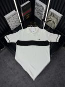 LCST Şeritli Örme Triko Tshirt /Beyaz