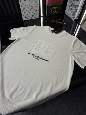 D&G Örme Triko Tshirt /Beyaz