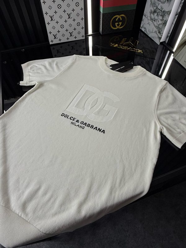 D&G Örme Triko Tshirt /Beyaz