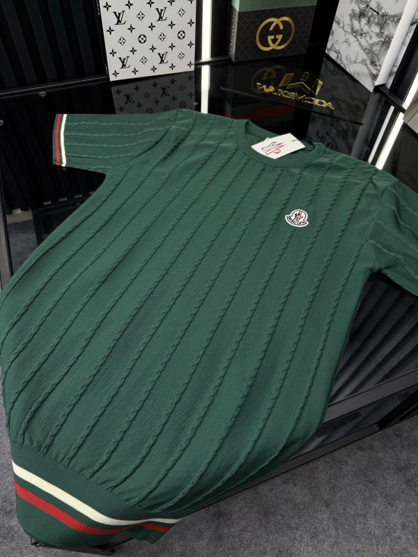 MNCLR Polo Yaka Örme Triko Tshirt /Yeşil - Görsel 3