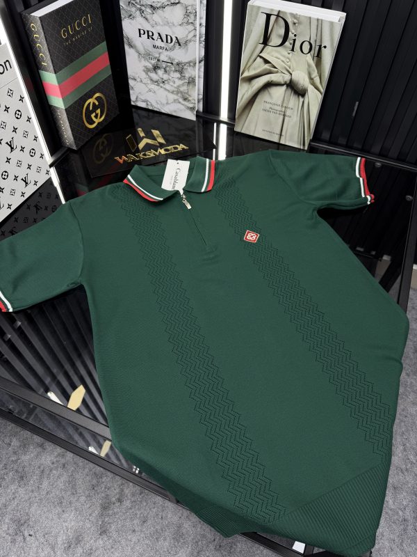 CSBLNC Polo Yaka Örme Triko Tshirt /Yeşil - Görsel 2