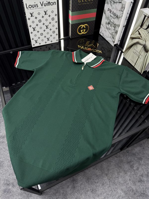 CSBLNC Polo Yaka Örme Triko Tshirt /Yeşil - Görsel 3