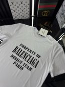 BALENCIAGA Beyaz Bisiklet Yaka Tshirt