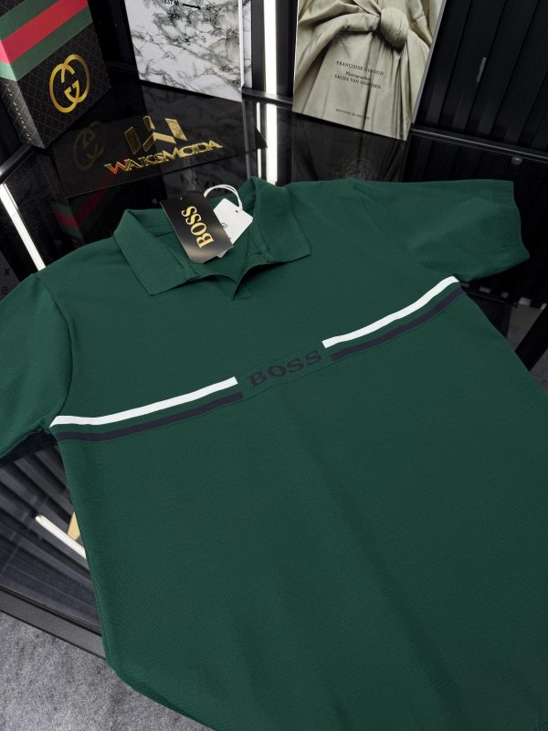 BSS Polo Yaka Örme Triko Tshirt /Yeşil - Görsel 2