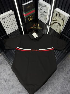 BSS Polo Yaka Örme Triko Tshirt /Siyah - L