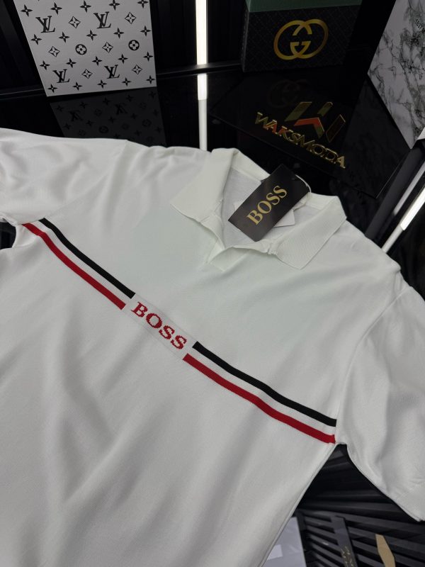 BSS Polo Yaka Örme Triko Tshirt /Beyaz - Görsel 2
