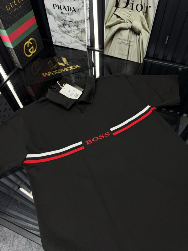 BSS Polo Yaka Örme Triko Tshirt /Siyah - Görsel 2