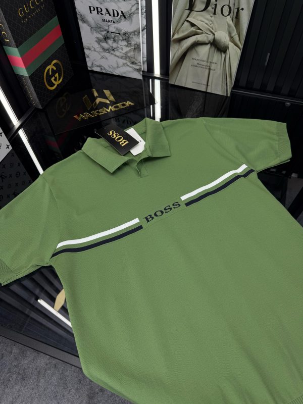 BSS Polo Yaka Örme Triko Tshirt /A.Yeşil - Görsel 4