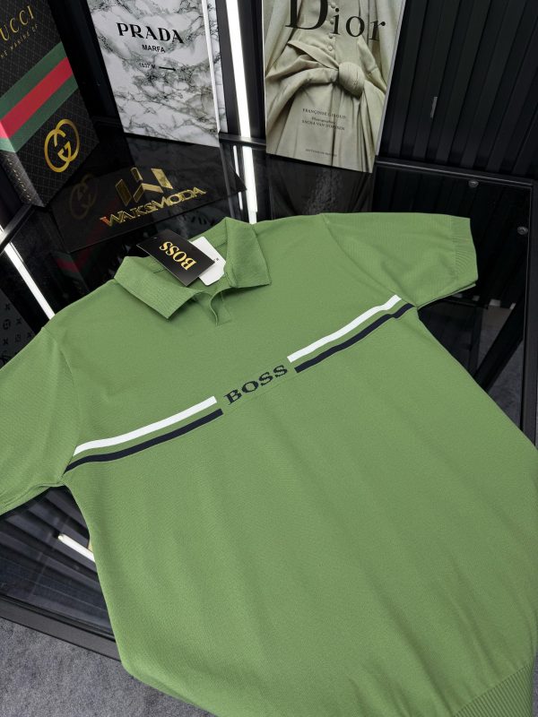 BSS Polo Yaka Örme Triko Tshirt /A.Yeşil - Görsel 2