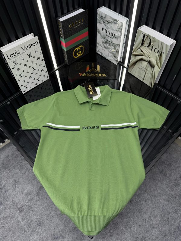 BSS Polo Yaka Örme Triko Tshirt /A.Yeşil