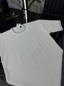 MNCLR Örme Triko Bisiklet Yaka Tshirt  /Beyaz