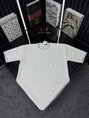 MNCLR Örme Triko Bisiklet Yaka Tshirt  /Beyaz