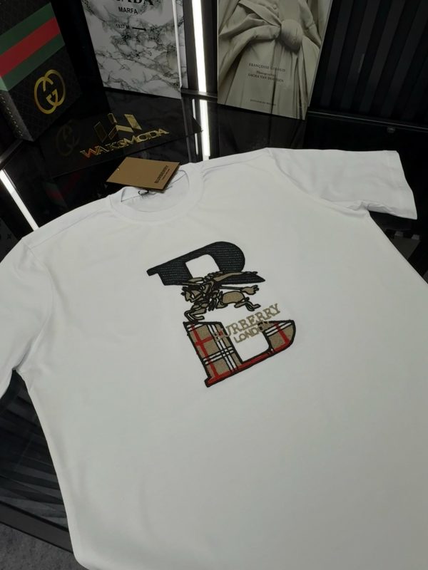 BRBRY Bisiklet Yaka Tshirt /Beyaz BB - Görsel 2