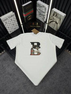 BRBRY Bisiklet Yaka Tshirt /Beyaz BB
