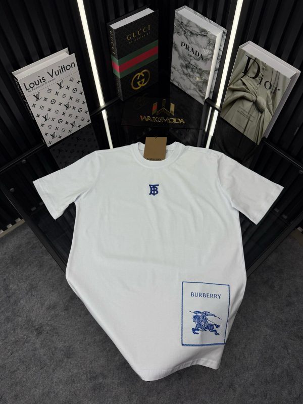 BRBRY Bisiklet Yaka Tshirt M/Beyaz