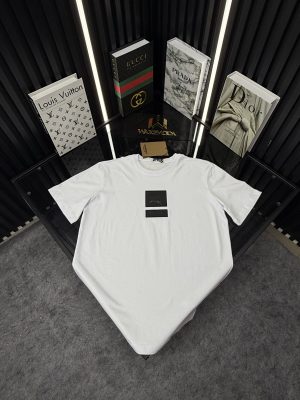 BRBRY Bisiklet Yaka Tshirt  /Beyaz