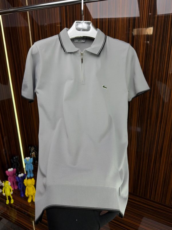 LCST Polo Yaka Örme Triko Tshirt /Gri - Görsel 2