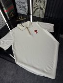 AMİ Örme Triko Fermuarlı Yakası Şeritli Tshirt /Beyaz
