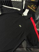LCST Kırmızı Şeritli Örme Triko Tshirt /Siyah
