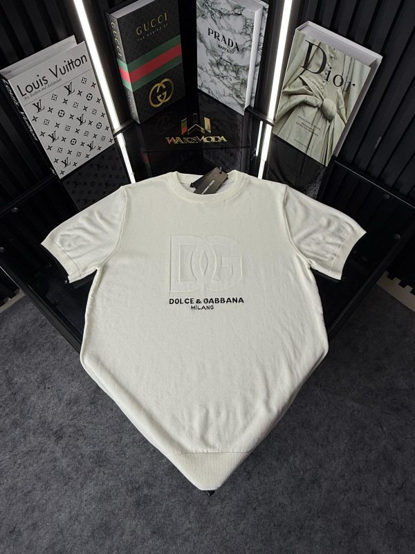 D&G Örme Triko Tshirt /Beyaz - Görsel 2