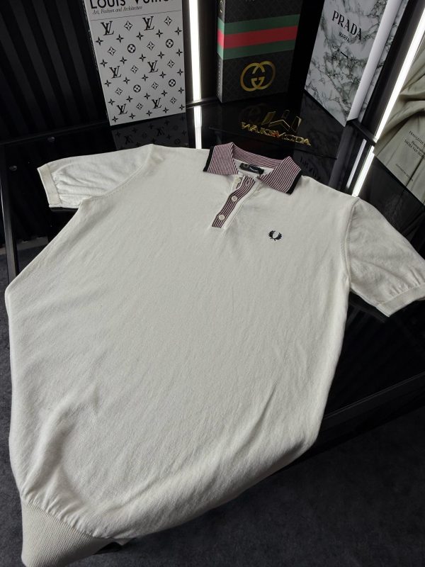 FP Polo Yaka Örme Triko Tshirt /Beyaz - Görsel 3