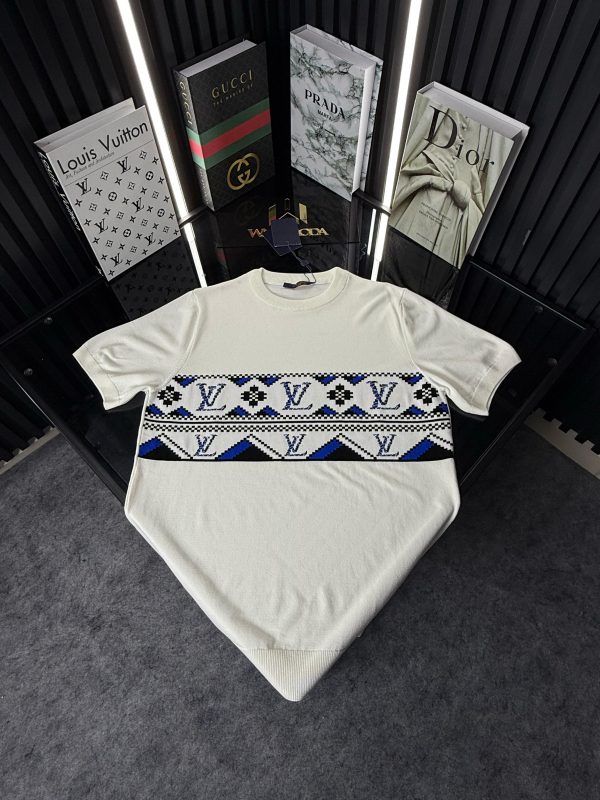 LV Örme Triko Tshirt /Beyaz - Görsel 2