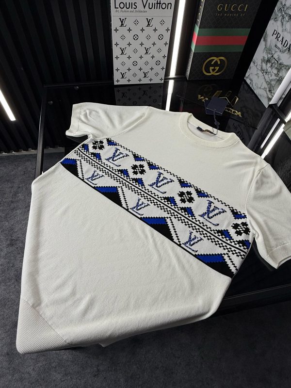 LV Örme Triko Tshirt /Beyaz - Görsel 3