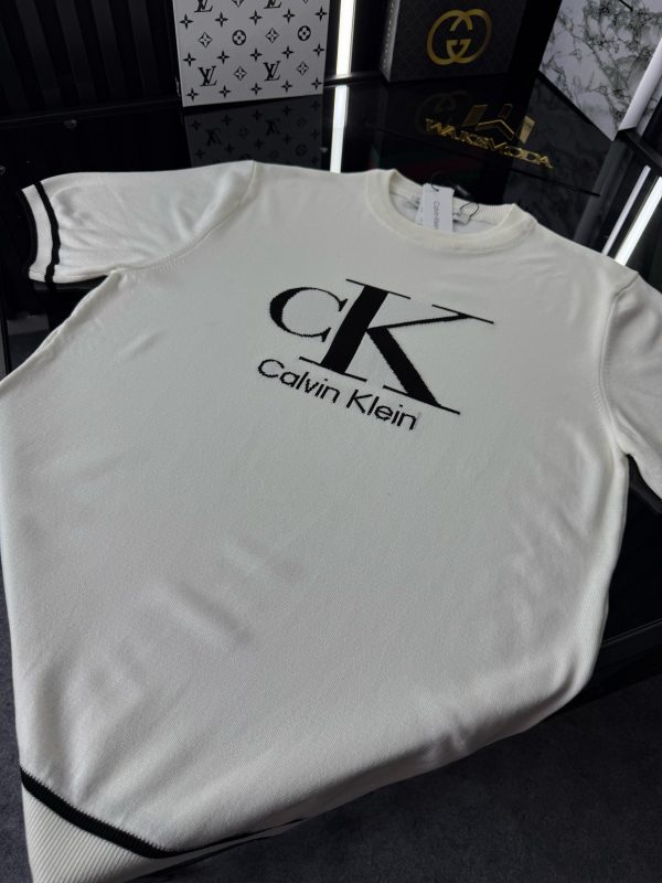 CK Örme Triko Tshirt /Beyaz - Görsel 3
