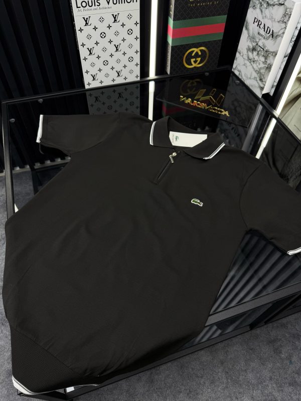 LCST Polo Yaka Örme Triko Tshirt /Siyah - Görsel 2