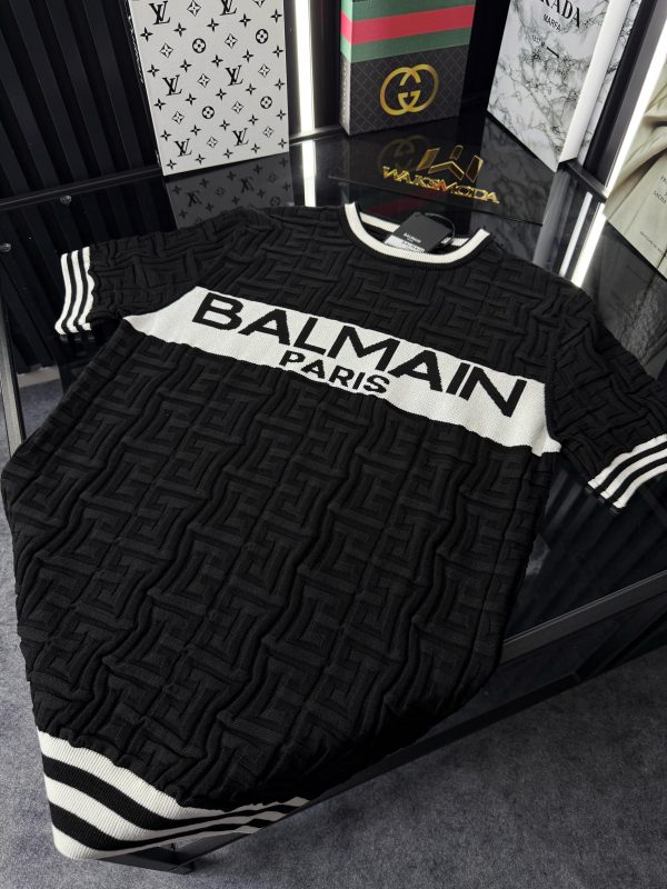 BALMAIN Örme Triko Tshirt /Siyah - Görsel 2