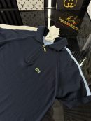 LCST Mavi Şeritli Örme Triko Tshirt /Lacivert