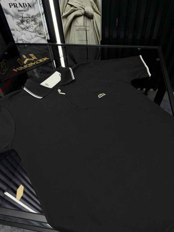 LCST Polo Yaka Örme Triko Tshirt /Siyah - Görsel 3
