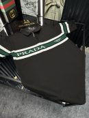 PRD Şeritli Örme Triko Tshirt /Siyah