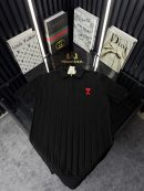 AMİ Polo Yaka Örme Triko Fermuarlı Tshirt /Siyah
