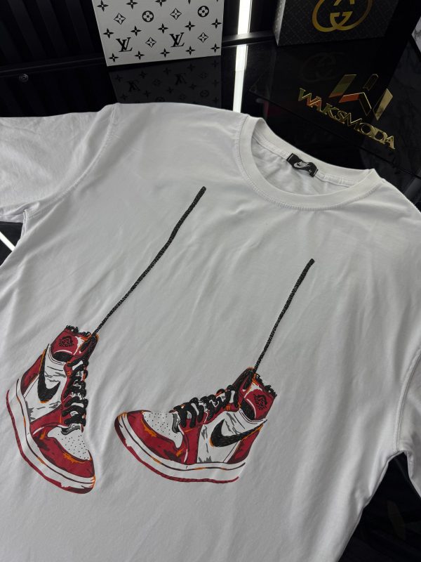 NK Beyaz Bisiklet Yaka Tshirt - Görsel 3