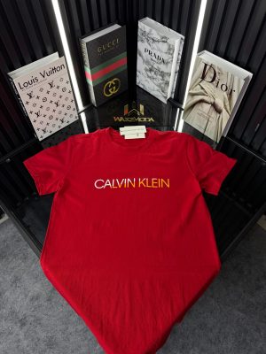 CK Kırmızı Bisiklet Yaka Tshirt